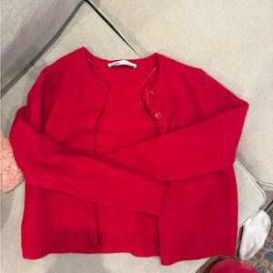 Zara Vibrant Red Women's Cardigan
